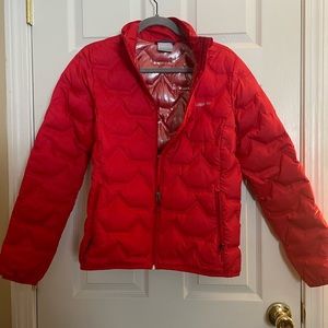 Columbia winter coat red omni-heat ski jacket warm puffy down filled